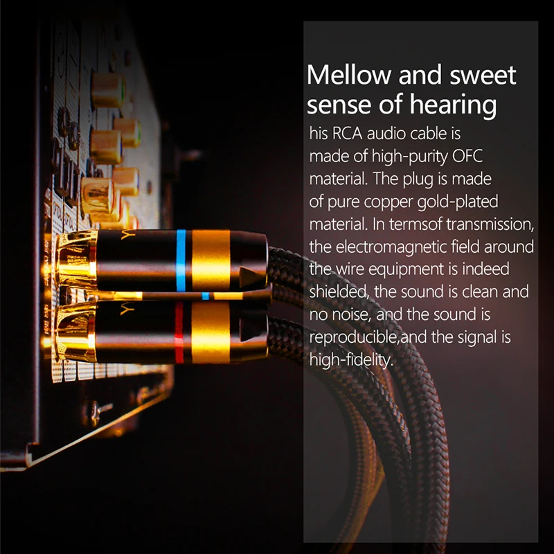 YYTCG-Câble audio RCA HiFi haute performance, câble d'interconnexion pour amplificateur, radiateur, TV, DVD, Premium, 2RCA à 2RCA