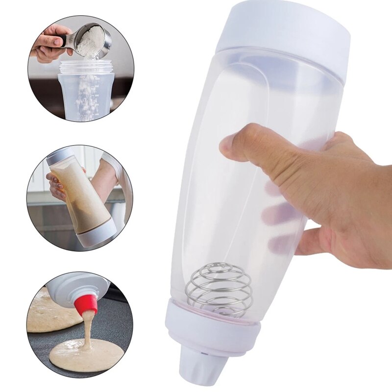 1000ml Batter Stirrer Bottle And Stir Ball Cupcake Waffle Pancake Batter Shaker Muffin Pancake Dispenser Baking Squeeze Bottle