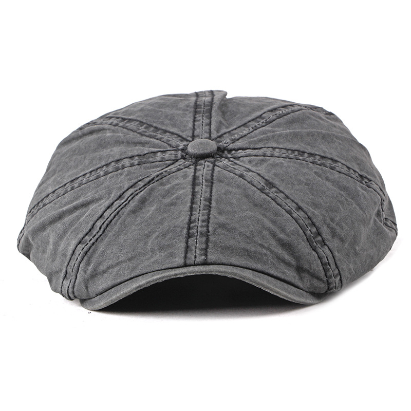 Gorros octogonales informales de ocho hojas para hombres, gorras de vendedor de periódicos, sombreros de pintores, boinas de algodón, gorras planas de espiga, Gavroche de 58-60cm