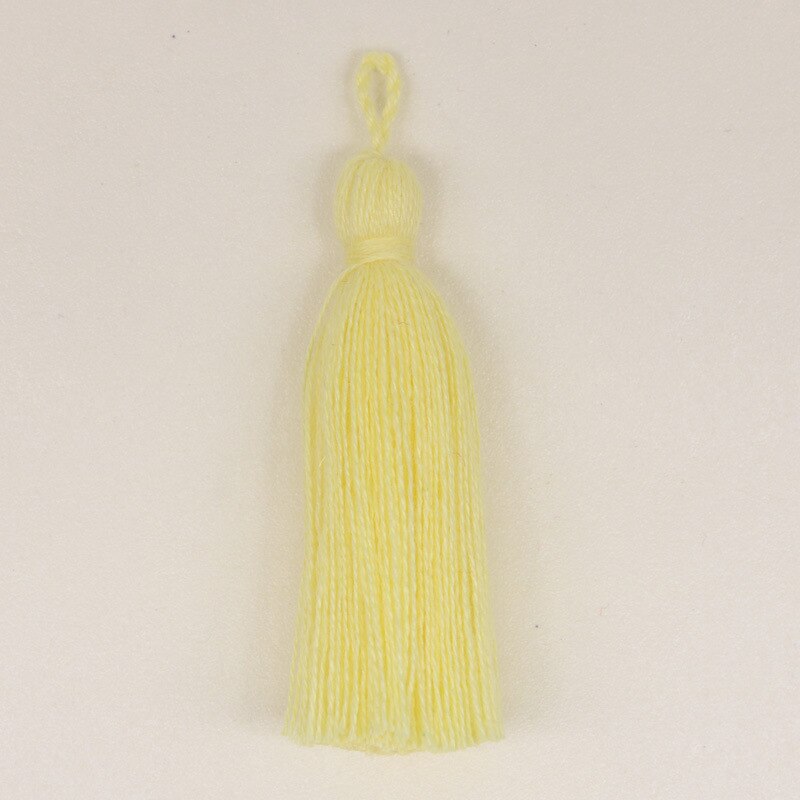 10PCS Mini Pure Cotton Colorful Tassels DIY Pendant Jewelry Curtain Garments Decorative Accessories Key Chain Handbag Pendants: Yellow