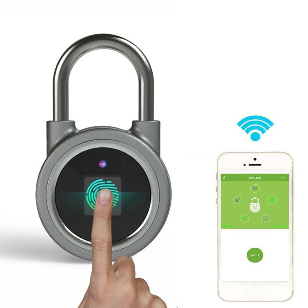 Door Unlocking Monitor Box Smart Bluetooth Safety Fingerprint Keyless Padlock Cabinets Lock