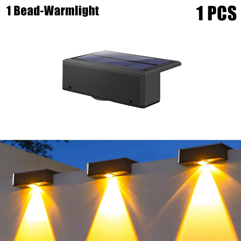 Luz Solar de pared para exteriores, lámpara impermeable para valla, foco Ultra fuerte, iluminación para valla de jardín o pared Exterior, 1 Uds.: Azul