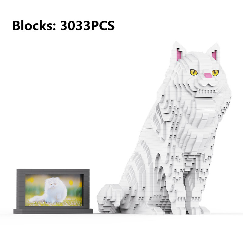 Mini Blocks Dog Realistic Animal Golden Retriever Kit Persian Ragdoll Cat STEM Educational Toy Home Decoration