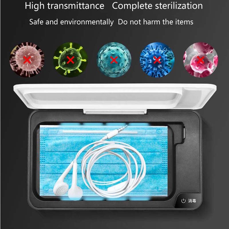Portable Mobile Phone Sanitizer And Charger Uv Sterilizer Multi Function Mask Sterilizer Makeup Ultraviolet Disinfectant Machine