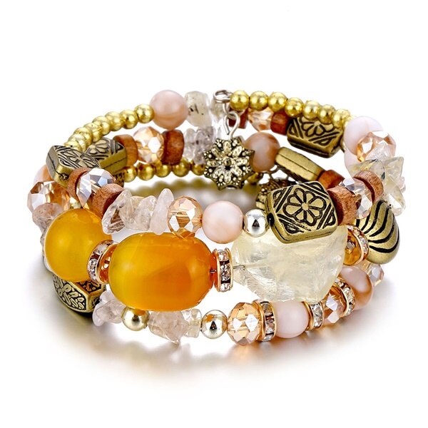 Ifmia Boho Multilayer Resin Stone Armband & Bangles Vrouw Vintage Lange Manchet Armbanden Voor Vrouwen Pulseras Etnische Sieraden: IF11000259-7