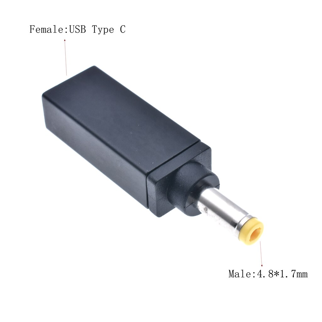Usb 3.1 usb-c type-c bus  to 5.5 x 2.5mm 7.4 x 5.0mm 4.5 x 3.0mm dc strømforsyning stik konverter bus med pd simulation trigger: 4.8-1.7