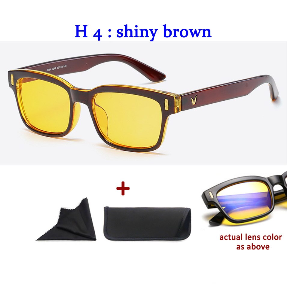 Anti Blue Rays Computer Glasses Men Blue Light Gaming Glasses Protection Spectacles Blue Light Blocking: s.brown with yellow