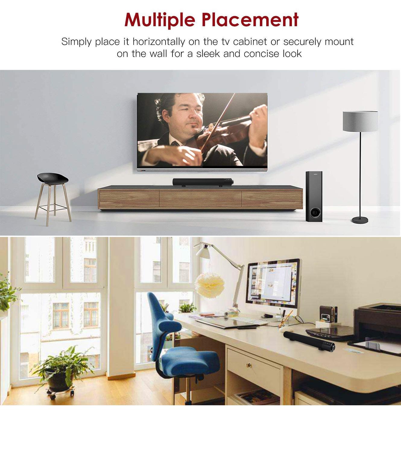 Sound Bar Bluetooth Speaker Draagbare Draadloze Subwoofer Dual Speaker Sound Player Aux/Tf Sound Bar Stereo Voor Pc en Tv