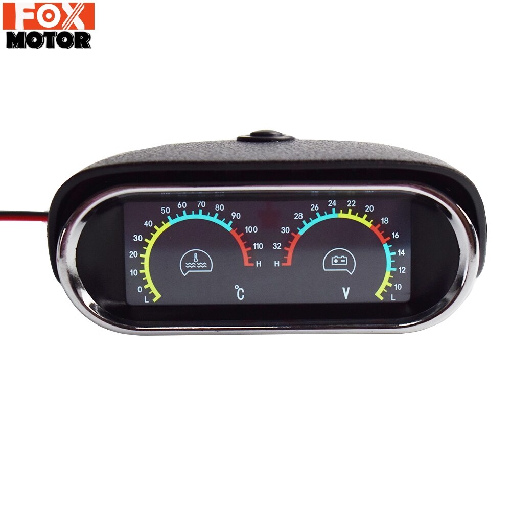 Für Auto Lkw Motorrad Digital Horizontale 2 in 1 LCD Wasser Temp Temperatur Sensor 10mm 1/8 Voltmeter Volt Messgerät 12V/24V