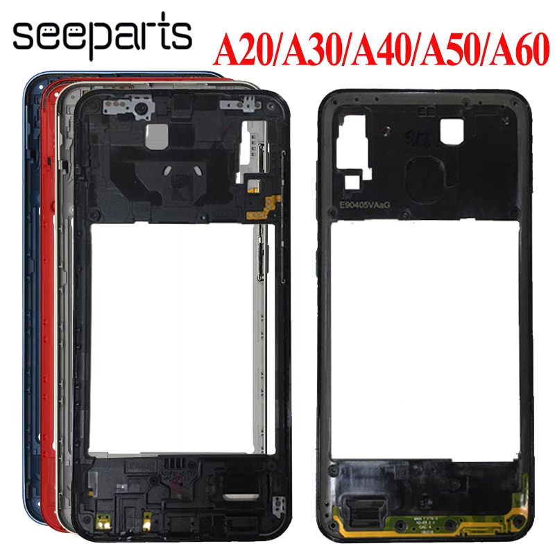 For Samsung Galaxy A20 A30 A40 A50 A60 Middle Frame Housing Case A205 A405 A305 A505 Middle Frame Bezel Middle Plate Replacement