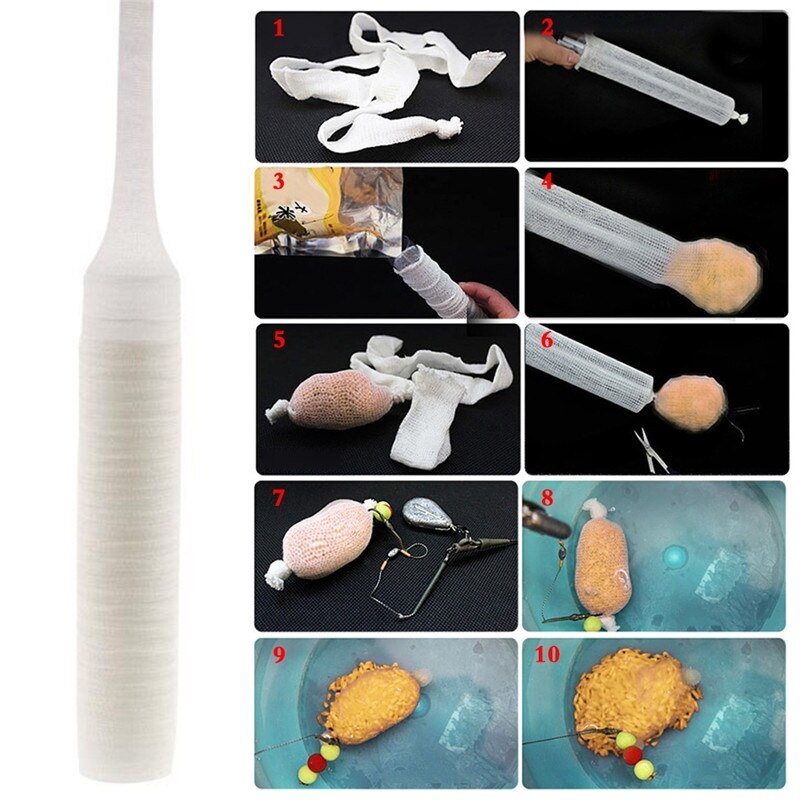 5m PVA Soluble Narrow Fishing Net Network Refill Stocking Bait Bag Water Dissolving Multifilament Mesh Fishing Feeder