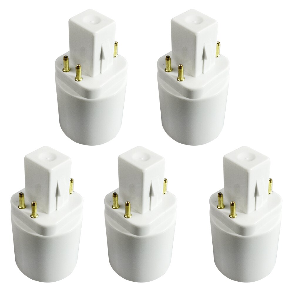 Home Plug 4 Pin For Bulb Converter Portable Lamp Holder Socket Adapter Travel Accessories Practical G24Q To E26/E27: 5pcs