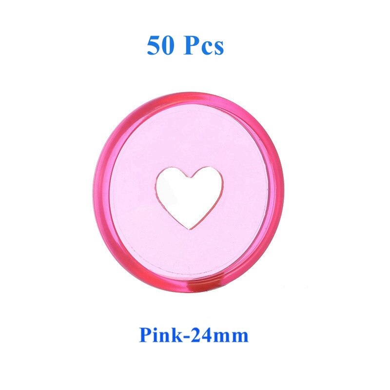 30/50/100 stk happy planner disc til notesbøger/planlæggere 24mm geléfarvede løsblade svampebindsbind scrapbogsbinderinge: 50 stk. lyserød