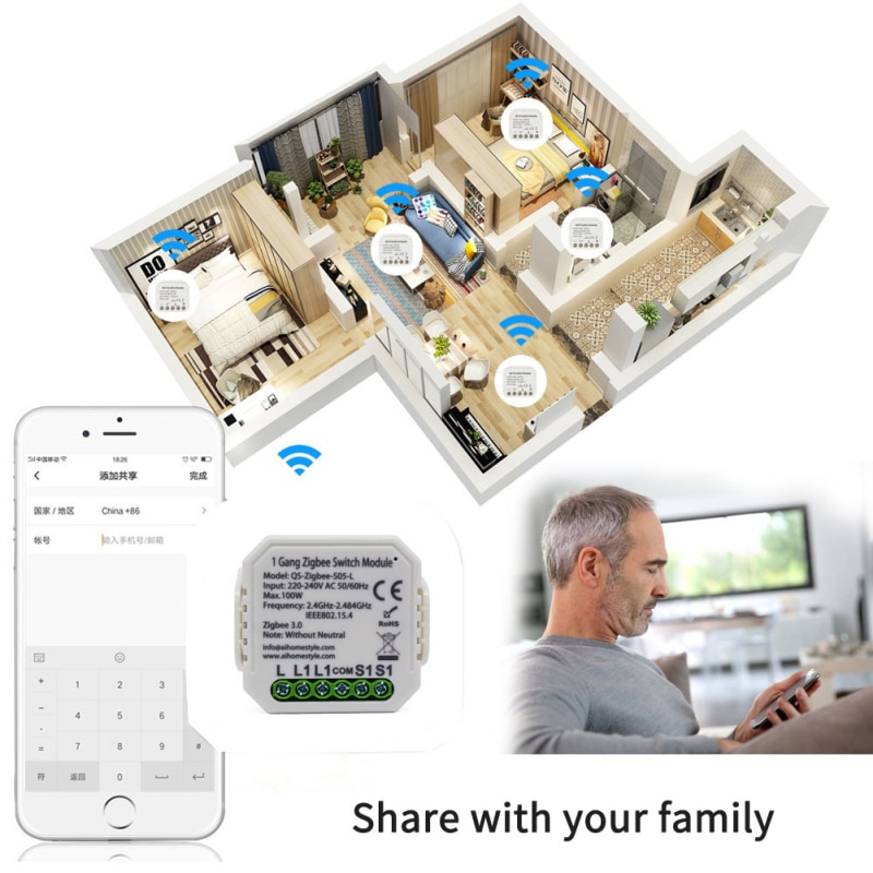 Tuya Zigbee Smart Switch Module Geen/Met Neutrale 220V-240V 2 Way Draadloze Lichtschakelaar Relais compatibel Alexa Google Thuis Diy