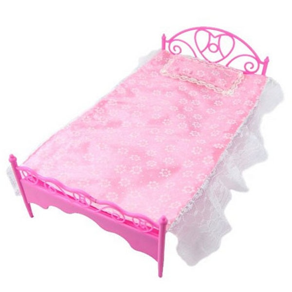 Di modo 1:6 Bilancia Dollhouse Letto Della Principessa del Merletto Cuscino Set di Mobili per la Sorella Bambole Accessori Camera Da Letto Mobili