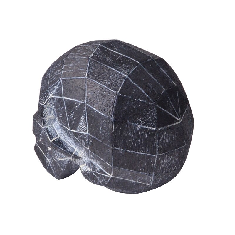 BUF 16cm czarne złoto geometryczna czaszka statua żywica dekoracja wnętrz (rękodzieło) rzeźba impreza z okazji Halloween dekoracje prezenty
