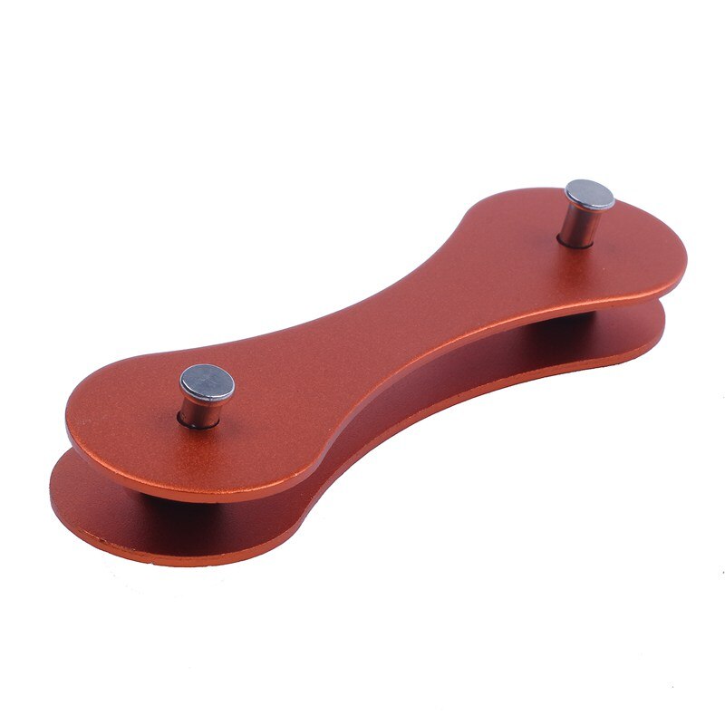 Aluminium slimme sleutelhouder organizer clip map sleutelhanger zak gereedschap: Oranje