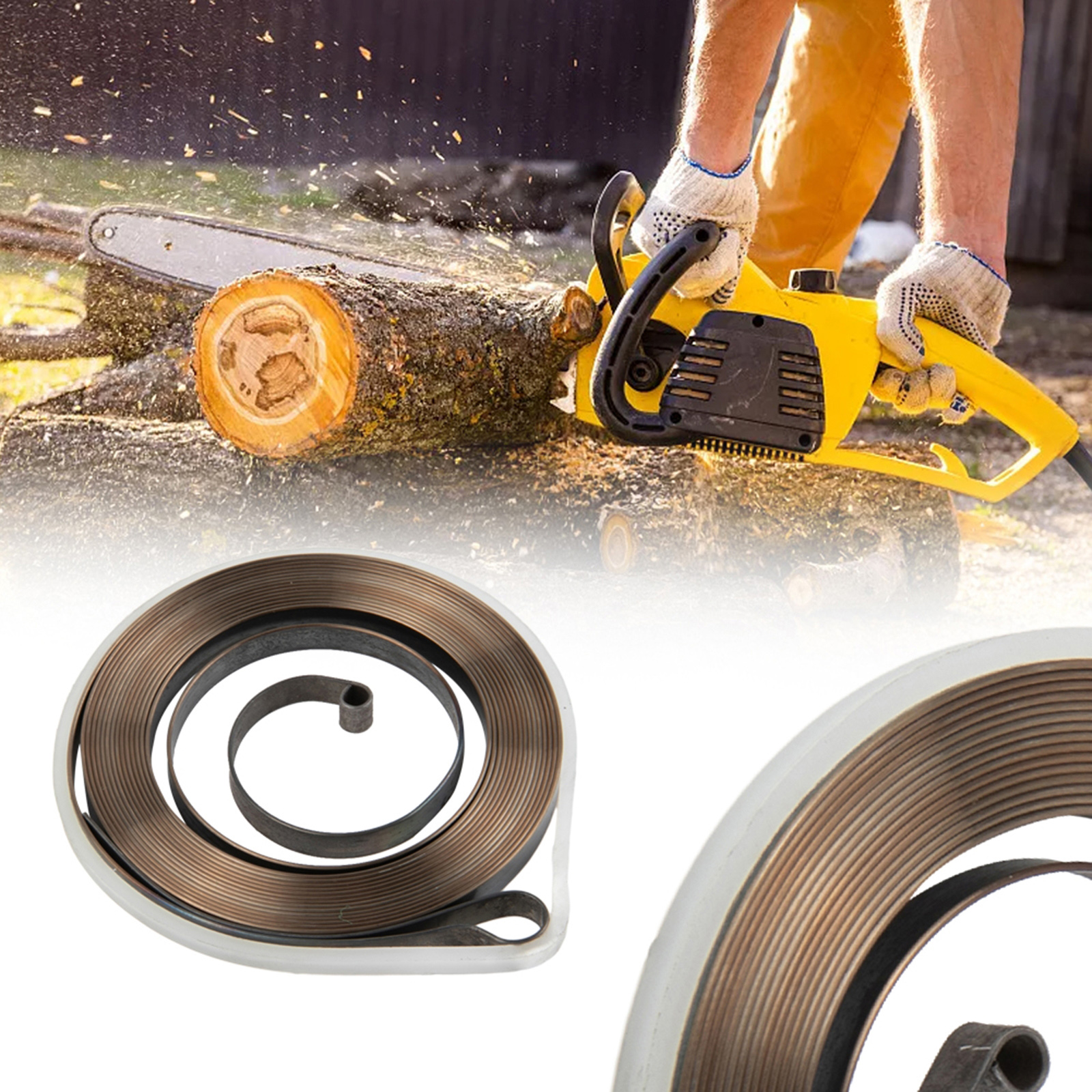 1pc 41mm rekyltræk starterfjeder udskiftningsremskive reb rekylreparationssæt til 45cc 52cc 4500 5200 kinesiske motorsave tarus