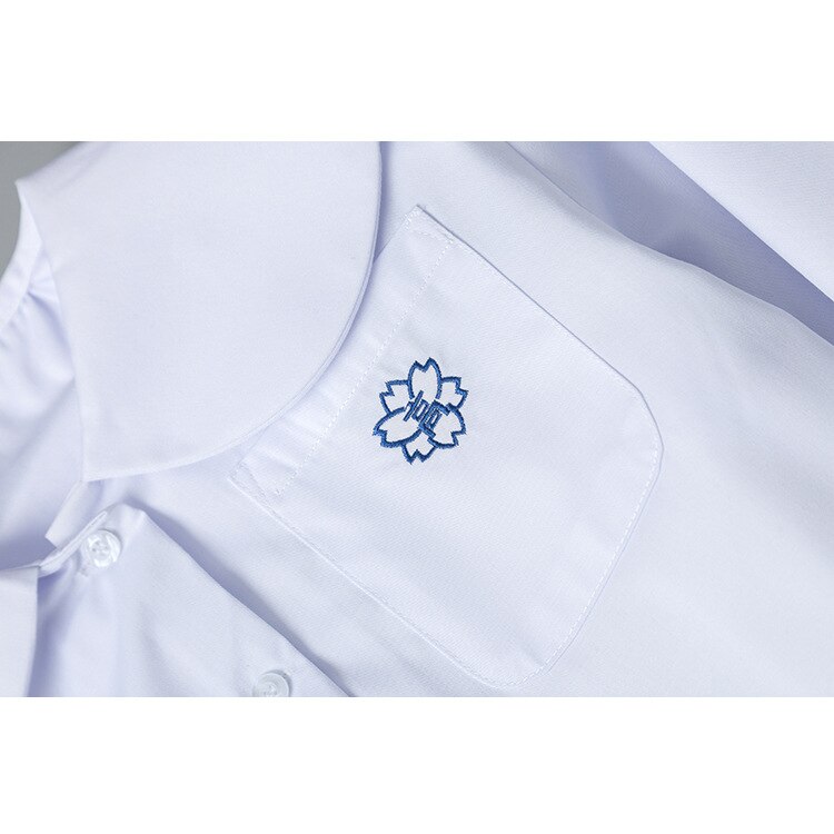 Uniformes de mangas largas para estudiantes japoneses, camisa blanca bonita para niñas, vestido escolar bordado con bolsillo, traje de Sailor Jk, Top para mujer