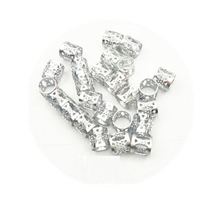 Anneau de cheveux pour tresse, boucle de cheveux, anneau de fleur perlée, accessoires de cheveux, 90 pièces/180 pièces: 180pcs silver