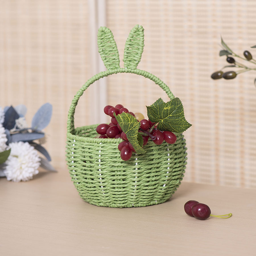 Paasmand Schattig konijntje Oormandje Konijnenmanden Geweven bloemenmand Cadeauopslaghouder Manden Picknickmanden Bloemenvaas
