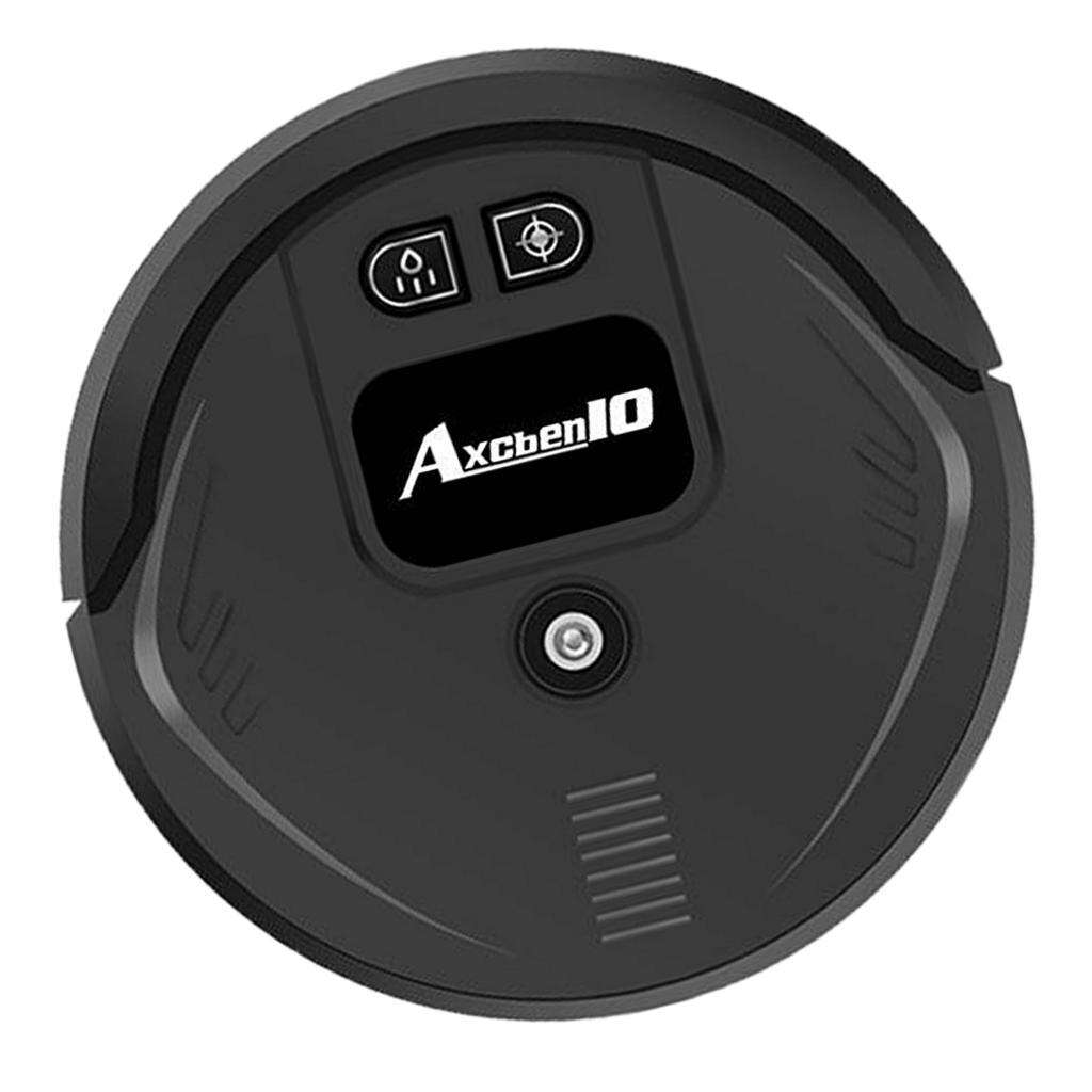 USB Rechargeable Robot Vacuum Cleaner Floor Duster with UV Disinfection Lamp: Black