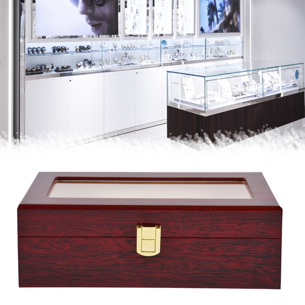 5 gitter kiste ur display boks træ opbevaring ur sag smykker display holder smykker organisator virksomhed