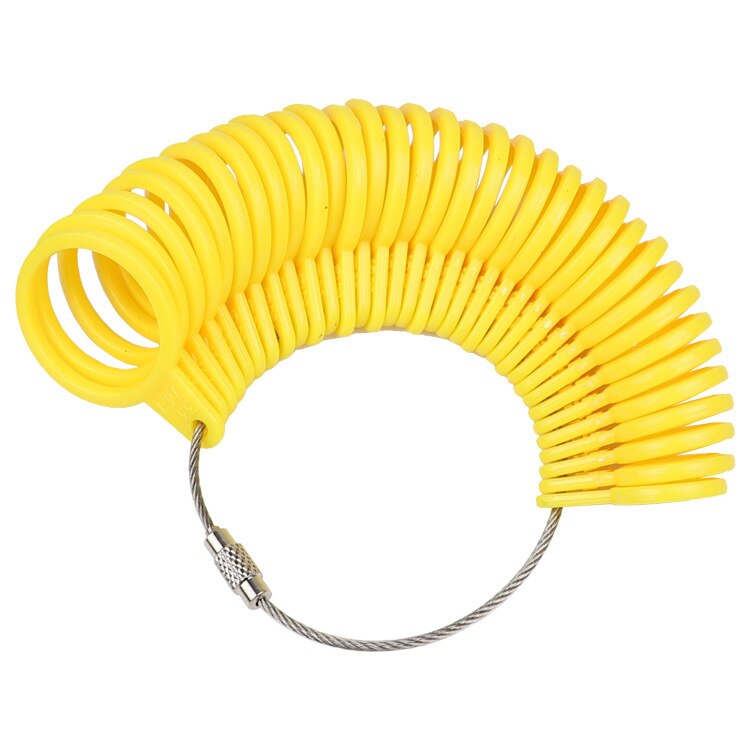 Vinger Ring Sizer Plastic Sieraden Maken Meting Doorn Standaard Maat Gereedschap: Yellow