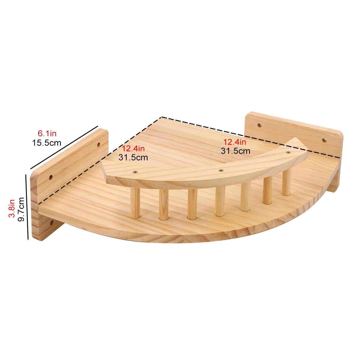 Estantes para gatos montados en la pared, estante de madera para escalar con apariencia de gato, muebles de árbol trepador de pared para gatitos, escalera de cuatro escalones, hamaca interior para gatos: BLANCO