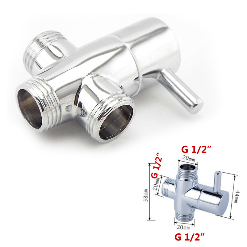 Mannelijke G1/2 &quot;G 3/4&quot; Vrouwelijke Water Diverter 3way Kraan T Adapter Verchroomd Badkamer Wc Douche vullen Kleppen Accessoires: type 1