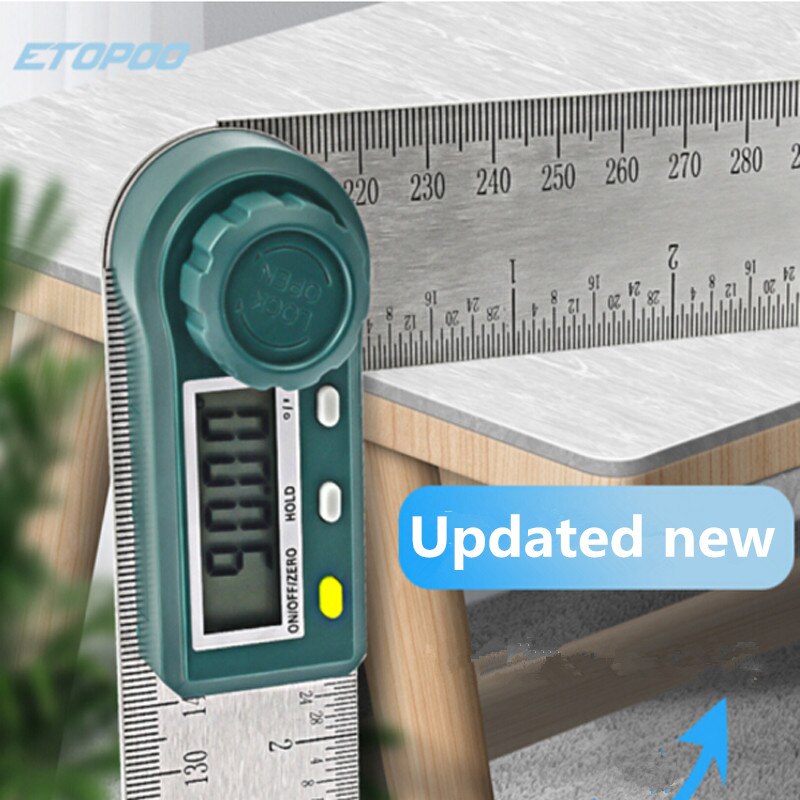 0-200mm 0-300mm Stainless Steel Digital Angle Ruler Inclinometer Carbon Fiber Electron Goniometer Protractor Angle Finder Meter