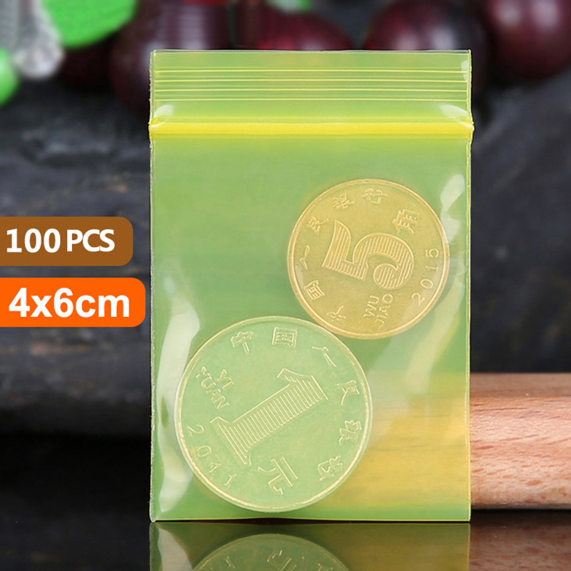 100Pcs Reusable Iridescent Zip Lock Bags Clear Plastic Packaging Pouches JewelryRetail Bag Cosmetic Holographic Bag