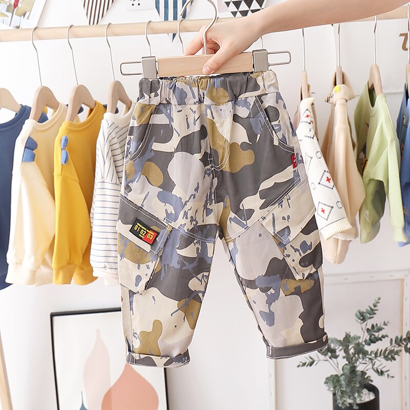 Babyjongens meisjes camouflage broek lente en herfst broek kinderen kinderen vrijetijdsbroeken