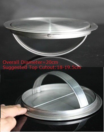 best Stainless Steel Flush Recessed Built-in Balance Flap Lid Cover Trash Bin Garbage Can Kitchen Counter Top: 20CM Brush