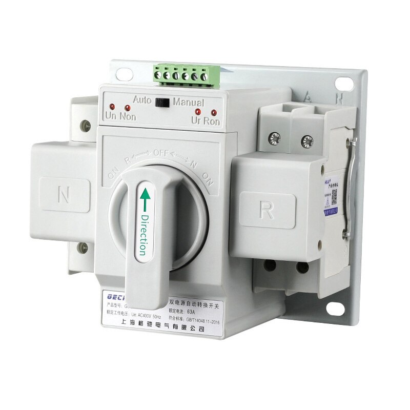 Dual Power Automatic Transfer Switch 2P63A Switch Gear Switch Cb Class Ats Home Single Phase 220V