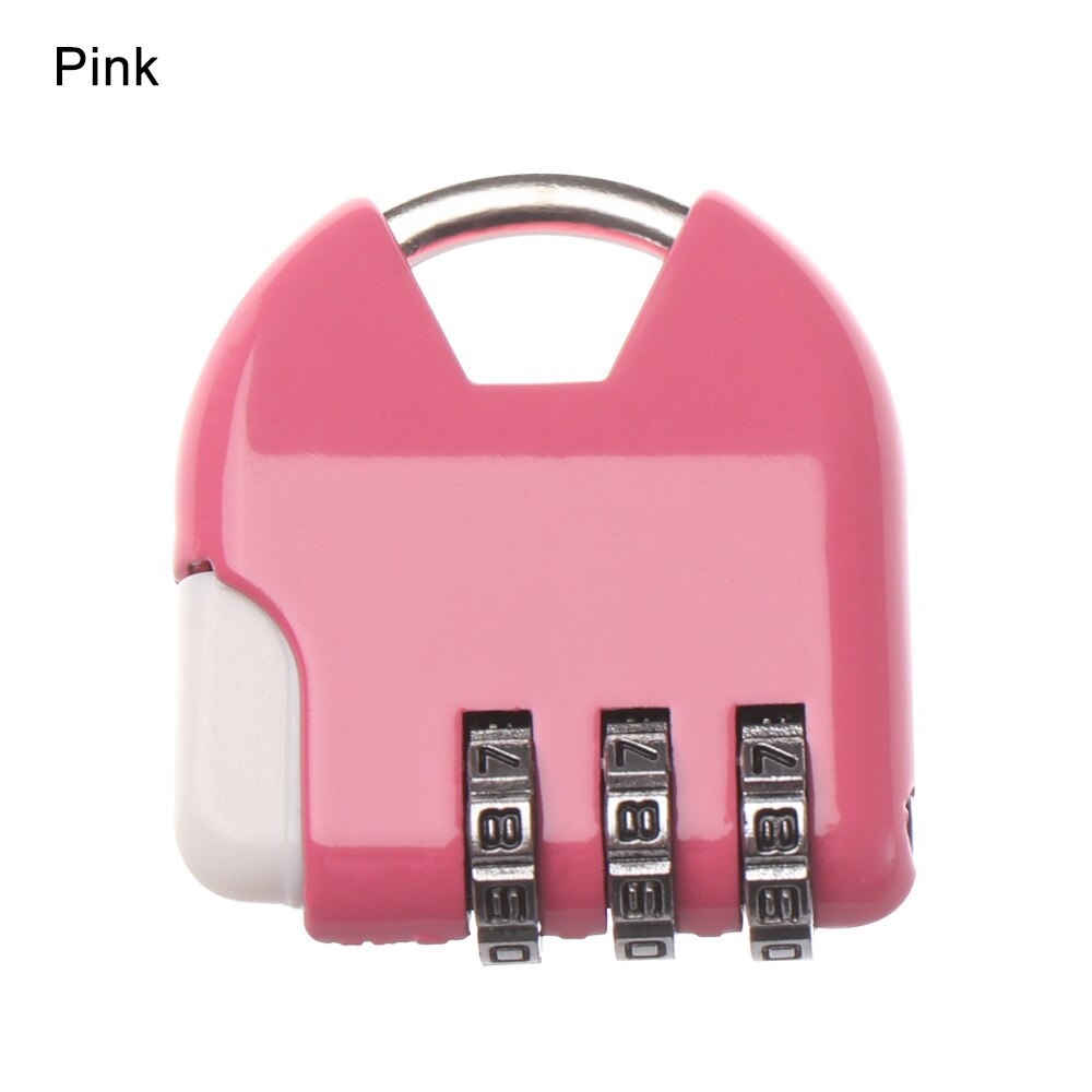 1pc 3 Dial Digit Number Code Password Combination Padlock Security Travel Suitcase Safe Lock for Padlock Luggage Lock of Gym: Pink