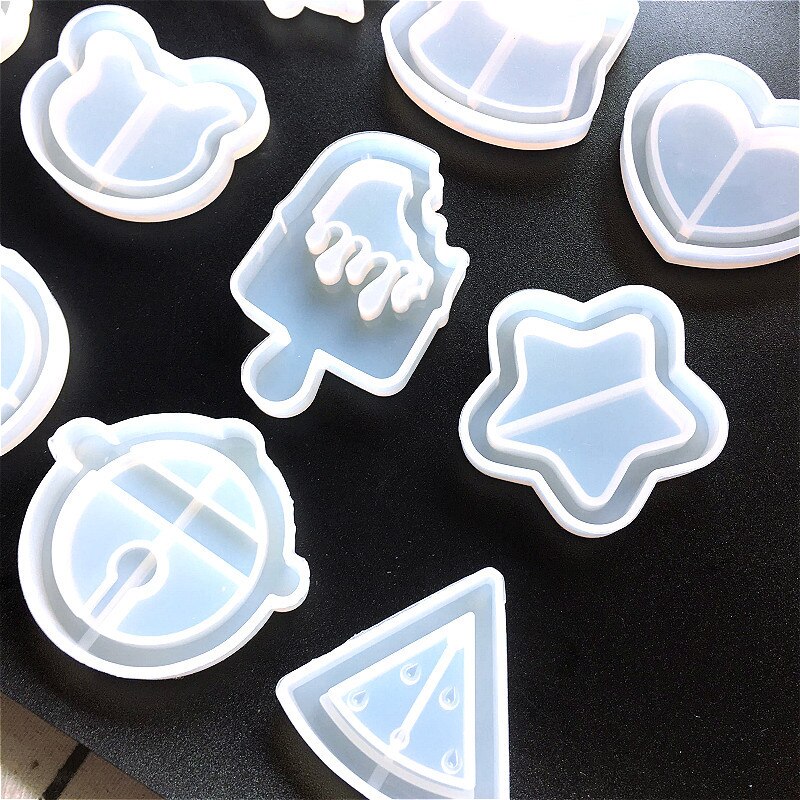 Diy Liefde Ster Drijfzand Kristal Epoxyhars Mal Uv Maan Kat Quicksand Sleutelhanger Siliconen Mal