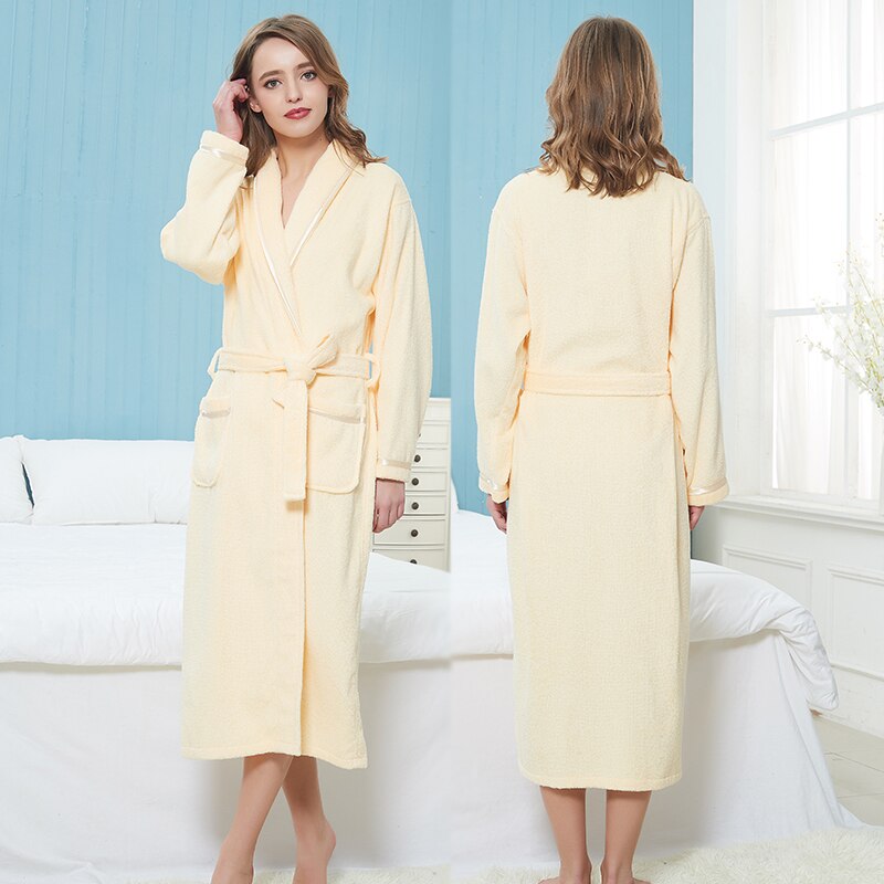 Winter Robe Men 100% Cotton Dressing Gown Bathrobe Men Solid Color Men&#39;s Cotton Robe Home Clothes Sleeping Robe Men Bridesmaid