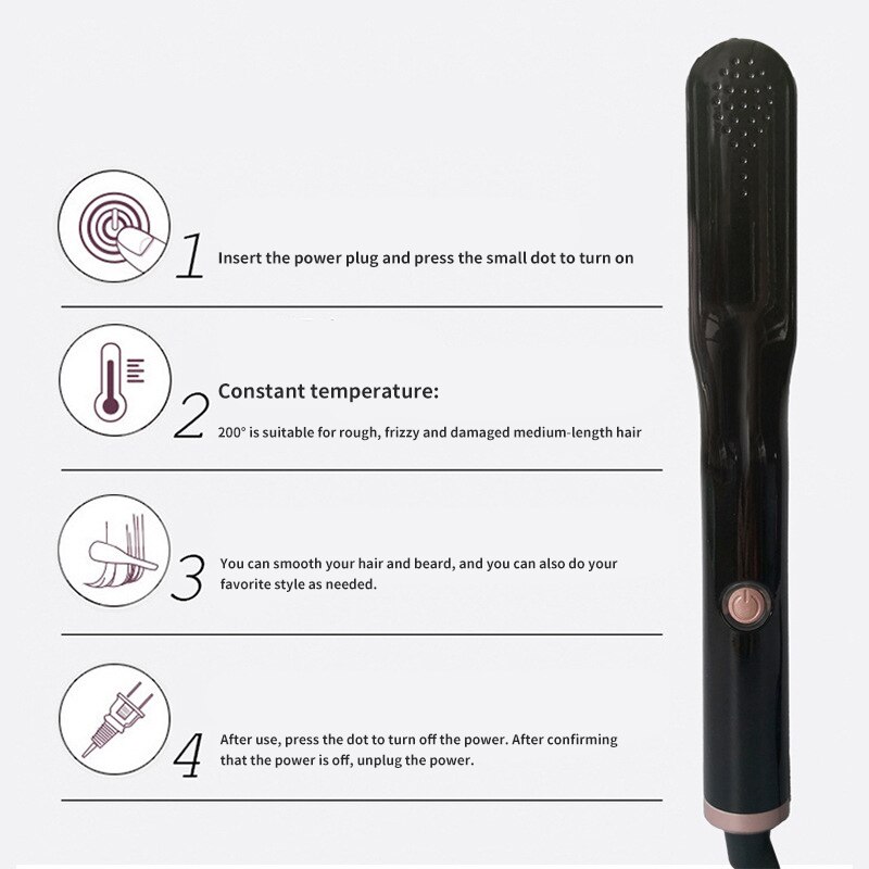Mini lisseur à barbe en céramique pour hommes, brosse à cheveux, fer à friser, peigne à lisser rapide, styliste, nouveauté