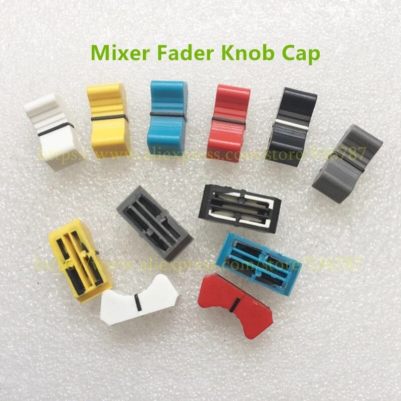 60pcs/lot Mixer Fader Knob Cap bore19mm For Yamaha Allen &amp; Heath Soundcraft Straight Slide Potentiometer Push Button