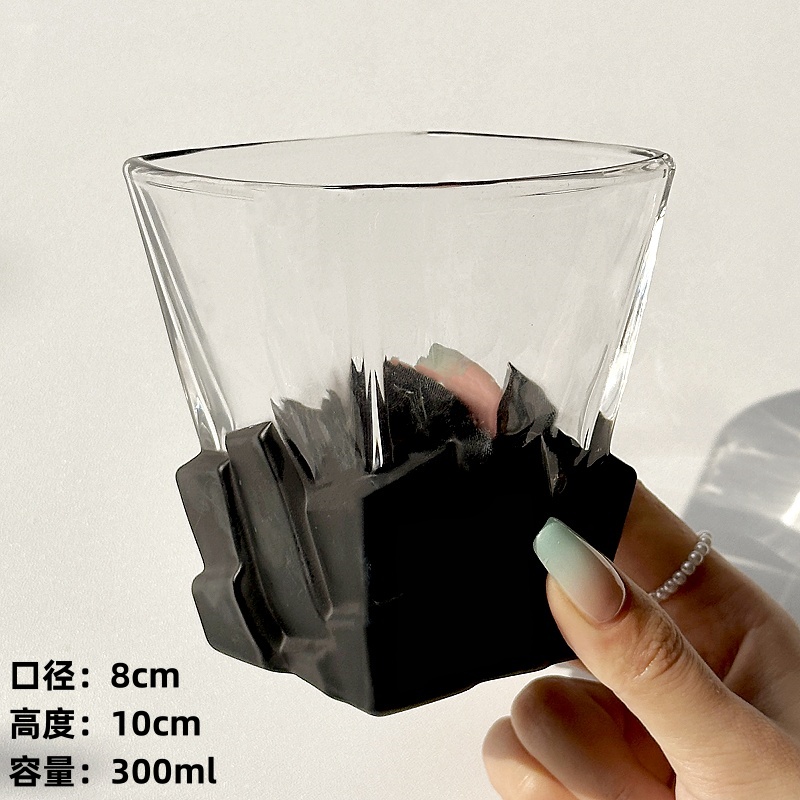 Space Gold Ice Cube Cup Artistic Sense Wine Glass Light Luxury Glass High-end Water Cup Whiskey Cup Juice Drink Cup: PURPLE