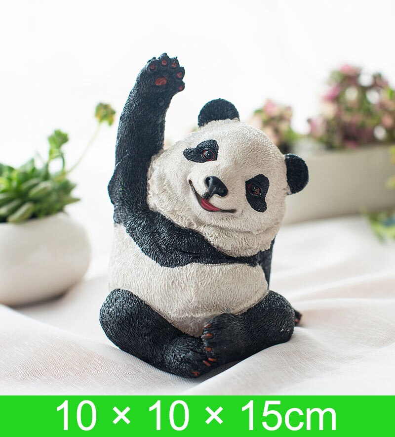 Statue de panda mignonne en résine, micro-décoration pour voiture, bureau, jardin extérieur, sculpture animale, décoration, ornement: 10