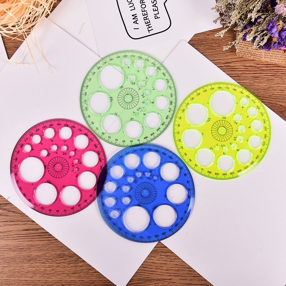 1pcs Diameter 11.5cm 360-degree Red Green Yellow Foot Circular Blue Optional Four-color High-grade Patchwork Ruler
