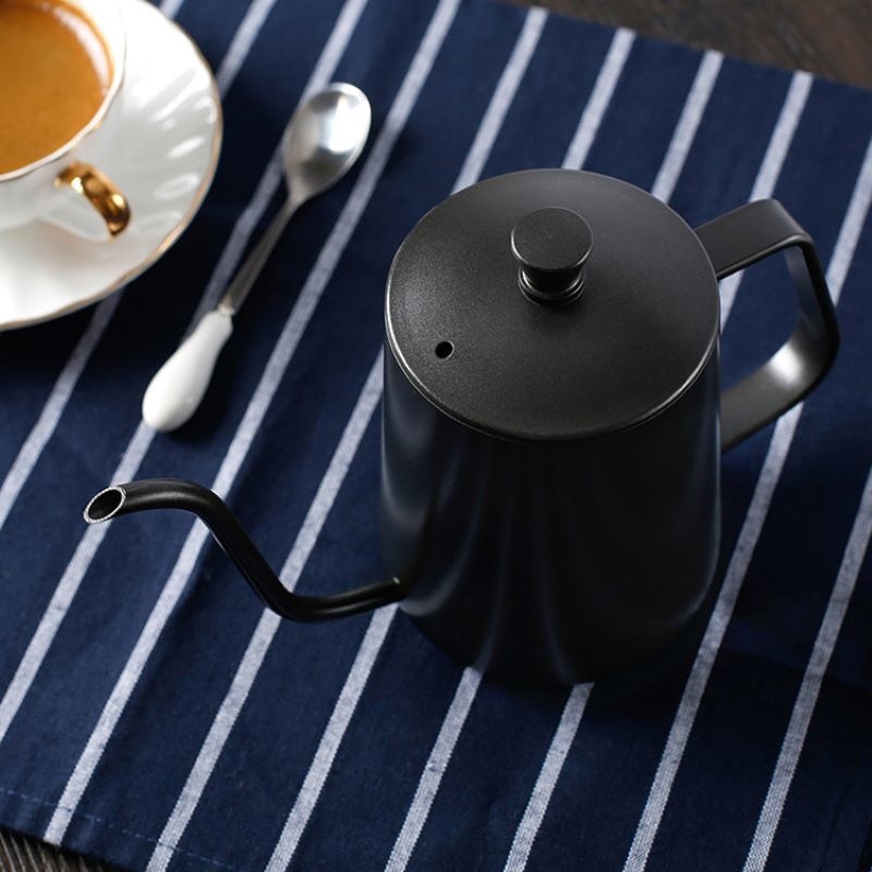 Stainless Steel Coffee Tea Pot Hand-punched Pot Long Mouth Covered Bubble Pot Spout Kettle Hand Drip Kettle Thin Mouth