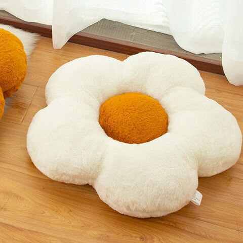Cojín de flores para el suelo, decoración bonita para habitación, almohadas florales para lectura y descanso, cómodas para adolescentes y adolescentes, niños pequeños, TJ7236: White