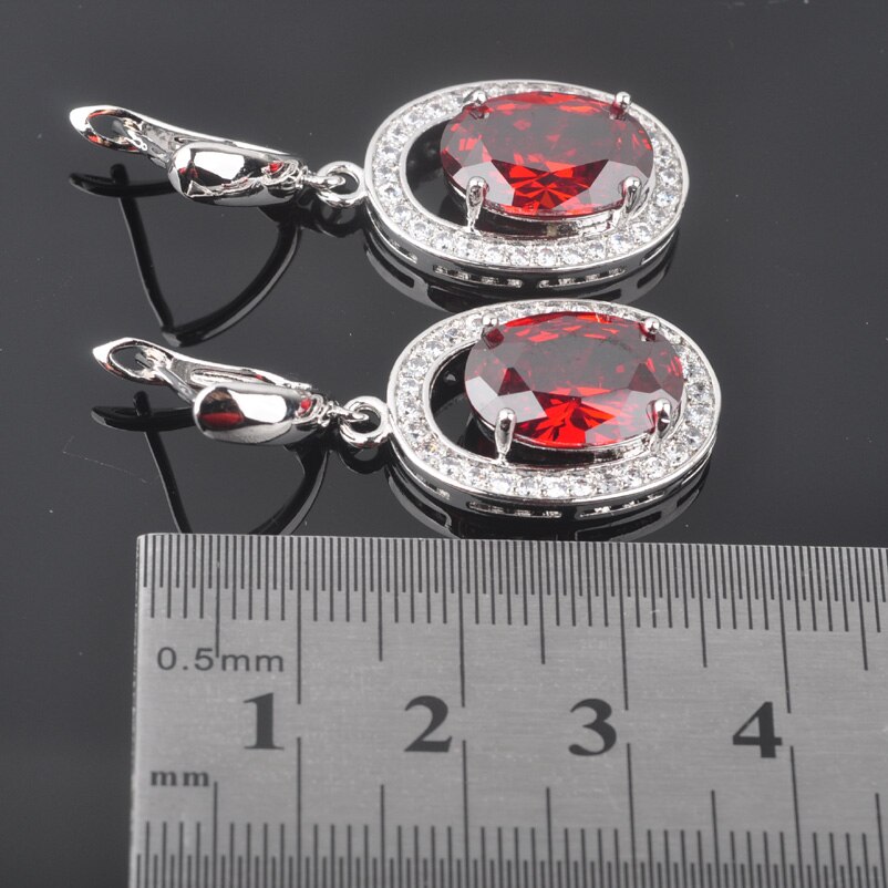 Kvinnors bröllop silverfärgade smycken set himmelsblå zirconia ring halsband och örhängen set  qz093