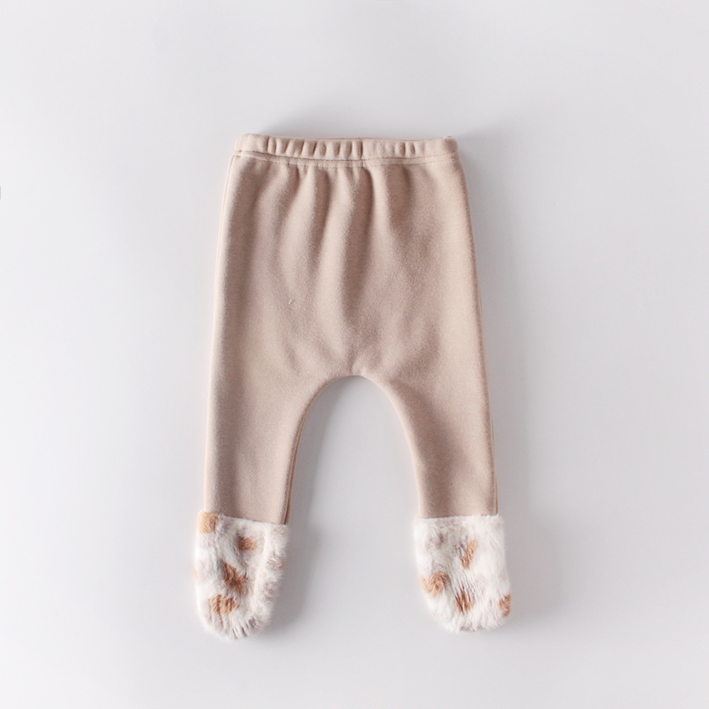 Herfst En Winter Kleding Baby Baby Leopard Kan Splice Plus Fluwelen Steun Panty Panty Wilde Katoen Panty: Bruin / 12m