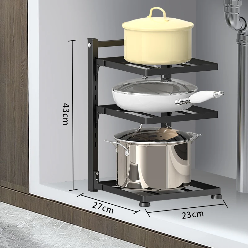 Estante organizador de cocina, soporte ajustable para armario de ollas, soporte para sartén para el hogar multicapa, estantes de almacenamiento para ollas y cuencos,: Verde claro