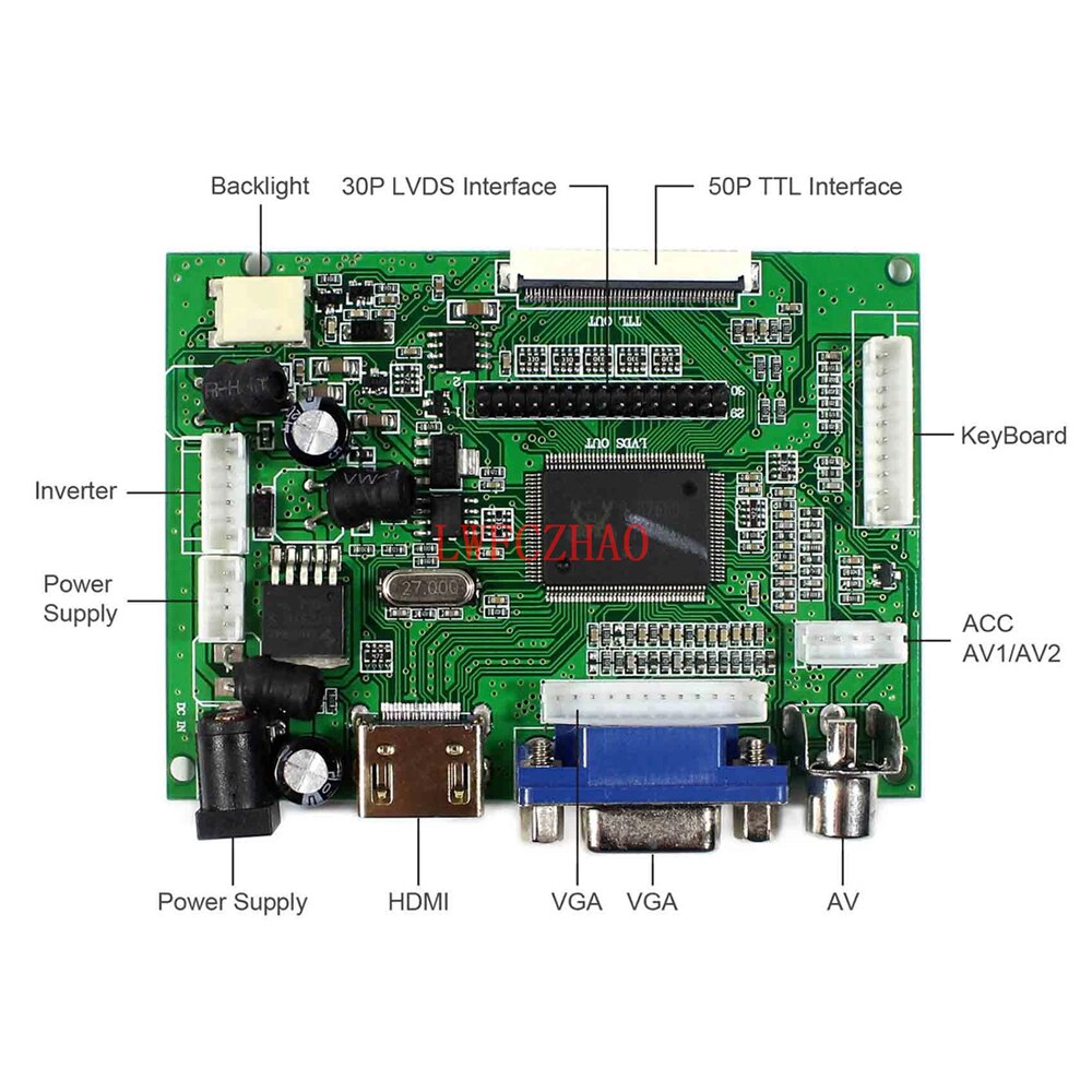 Original Sharp 9.1" LQ091B1LW01 822x260 LCD LED Screen with HDMI+VGA+2AV Contorll Board Monitor: Only Driver Board