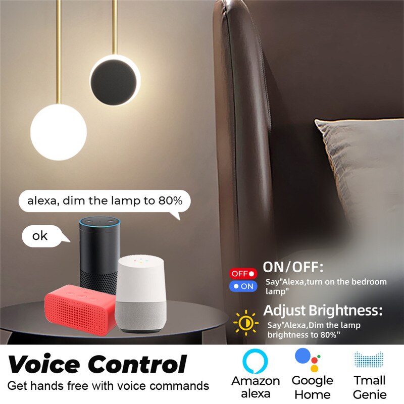 Tuya Smart WiFi LED Dimmer Switch Mini Home Light DIY On-Off Breaker Module 85-250v Support Dimmable Bulb Alexa Google Home